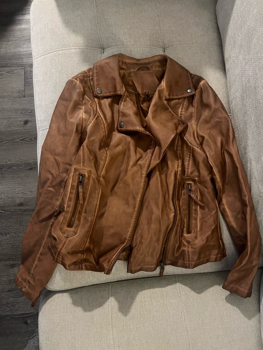 Brown Leather Moto Jacket - Men's Stylish Biker Coat